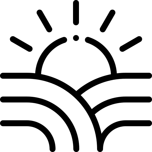 Farming and gardening field sun nature icon