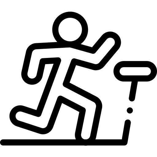 Treadmill user running sports and competition icon