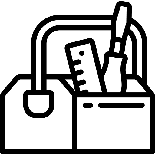 Toolbox tools and utensils build carpenter icon