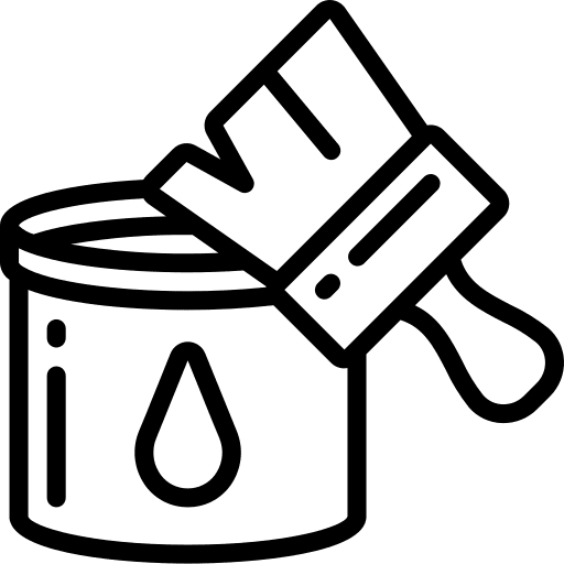 Varnish bucket paint brush icon