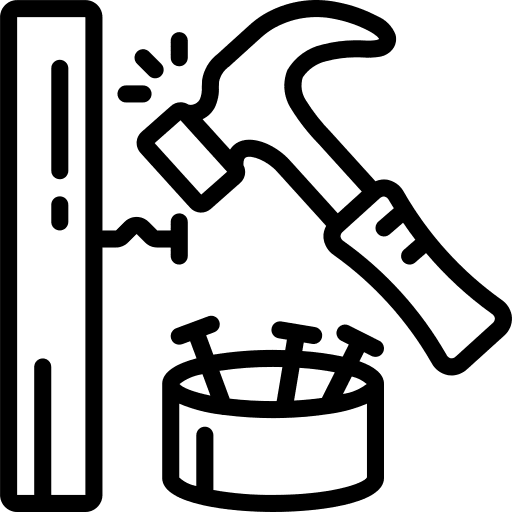 Hammering hammer home repair construction and tools icon