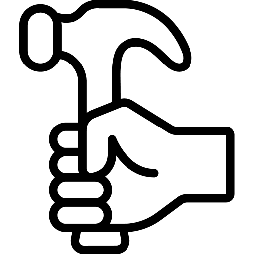 Hammering improvement hammering hands and gestures icon