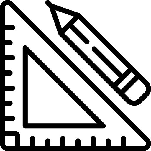 Pencil square ruler design tool icon