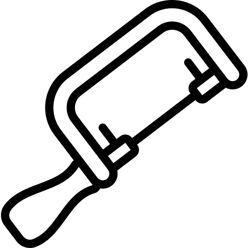 Saw worker metallic metal icon