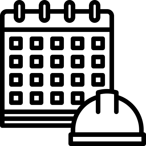 Calendar construction schedule organization icon