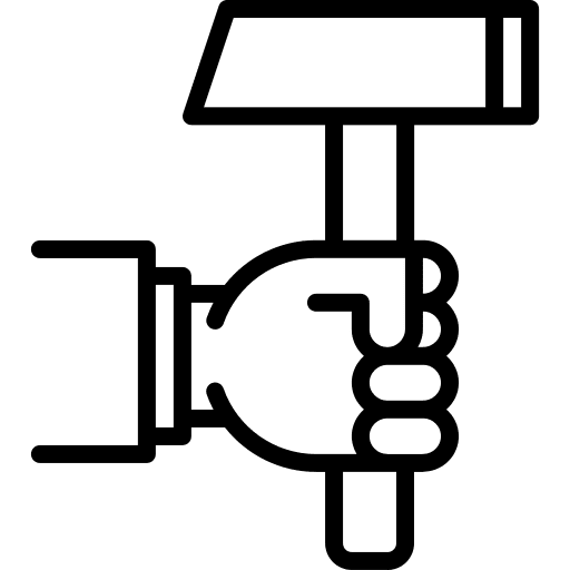 Hammer hand hands and gestures home repair icon