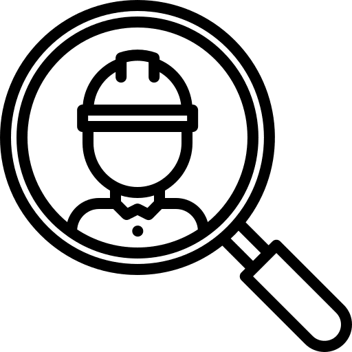 Search construction search helmet icon