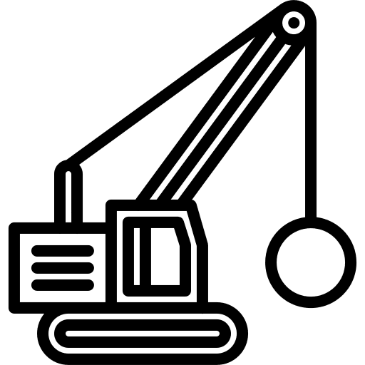 Wrecking ball wrecking ball crane transport icon