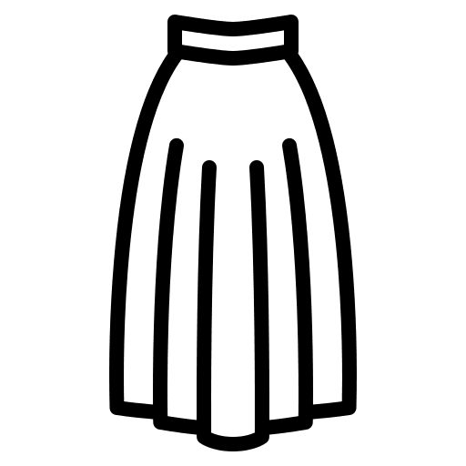 Long skirt femenine female garment icon