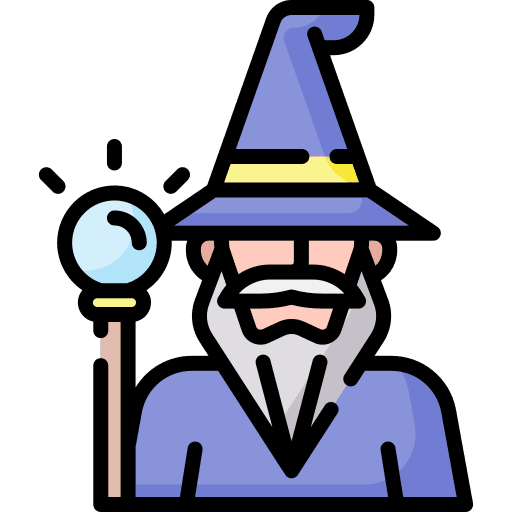 Wizard halloween characters fairy tale icon