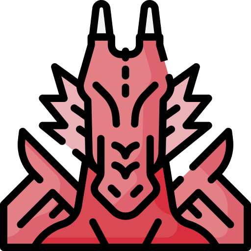 Dragon characters fairy tale halloween icon