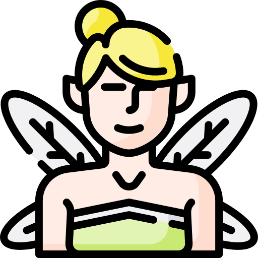 Fairy fairy tale characters costume icon