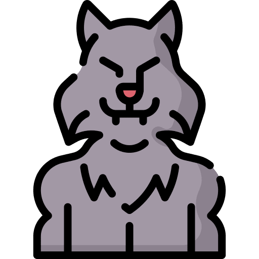 Werewolf halloween fairy tale fantasy icon