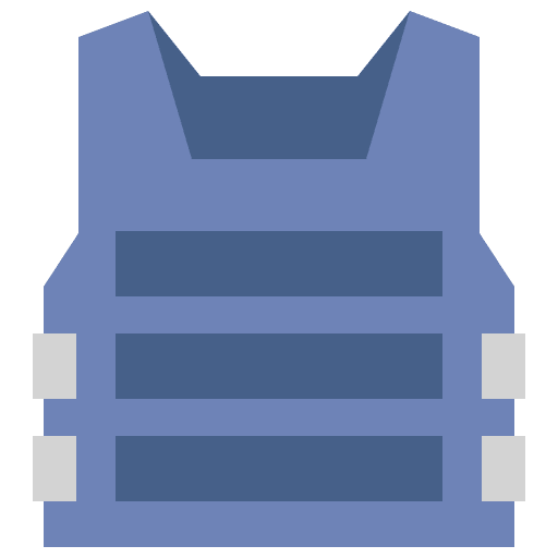 Bulletproof vest healthcare and medical bulletproof vest protection icon