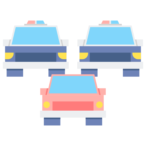 Escort car professions and jobs public transport icon