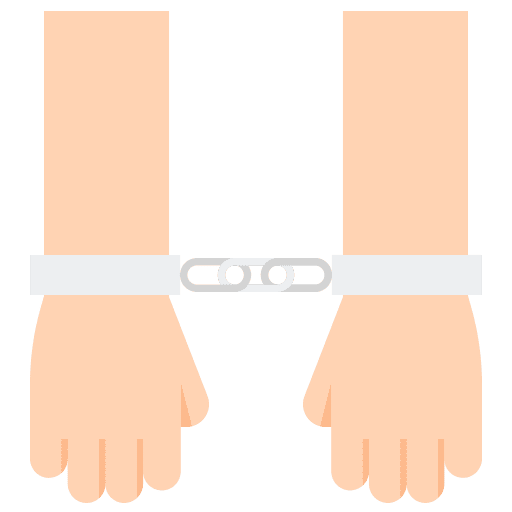 Arrest jail arrested hands and gestures icon