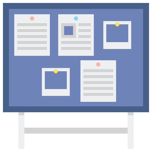 Pinboard professions and jobs paper office icon