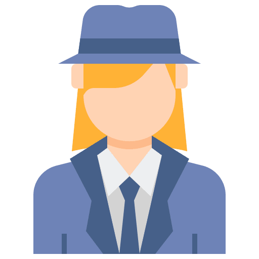 Detective crime female criminal icon