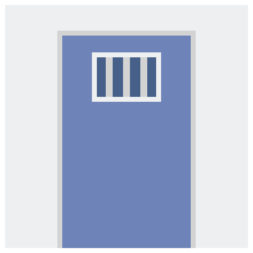 Holding cell trial furniture architecture and city icon