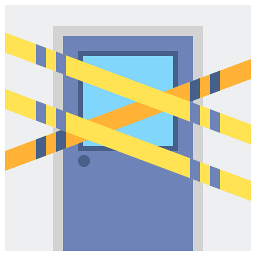 Police line caution signaling police icon