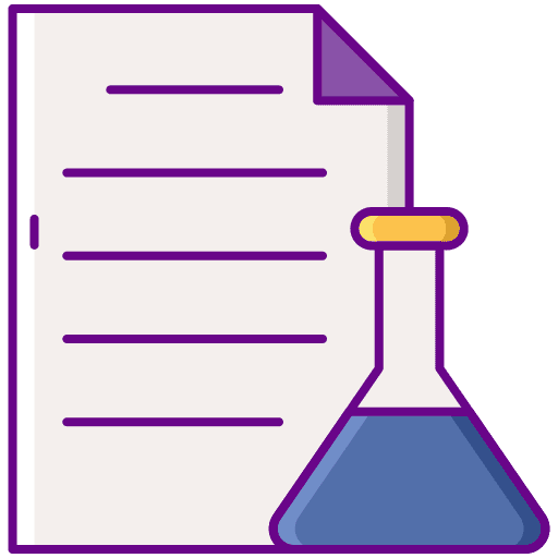 Report analysis professions and jobs flask icon