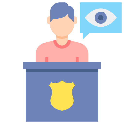 Witness professions and jobs testimony conference icon