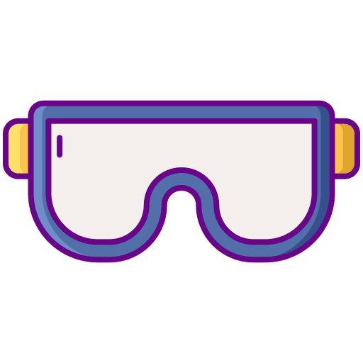 Safety goggles professions and jobs construction and tools protect icon