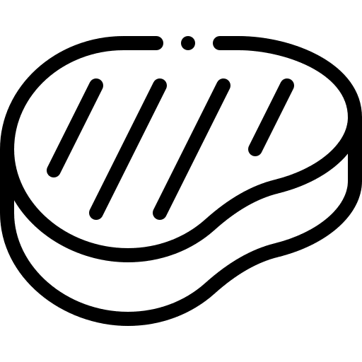 Beef food and restaurant carnivore steak icon