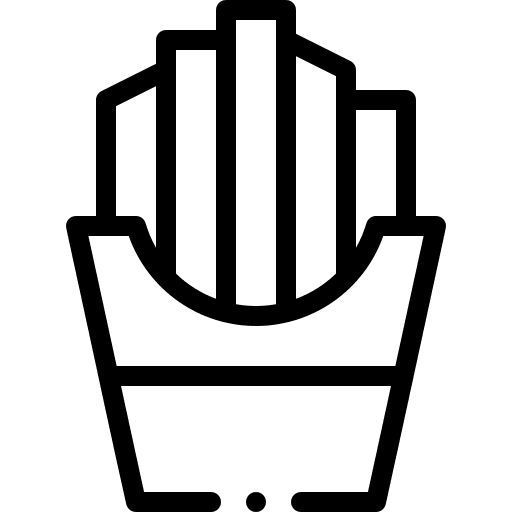 Fried potatoes french fries food and restaurant junk food icon