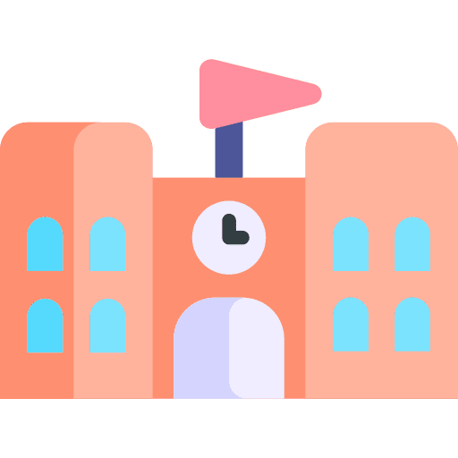 School college architecture and city high icon