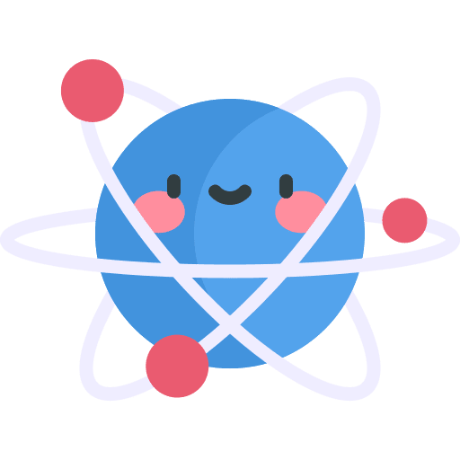 Atom education atomic physics icon