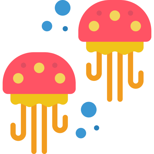Jellyfish animal aquarium sea life icon