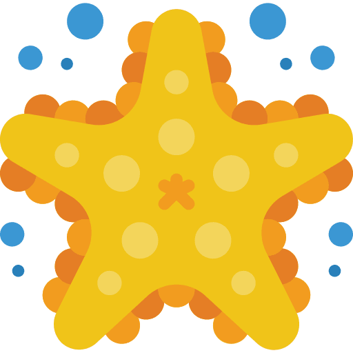 Starfish animals aquarium sea life icon