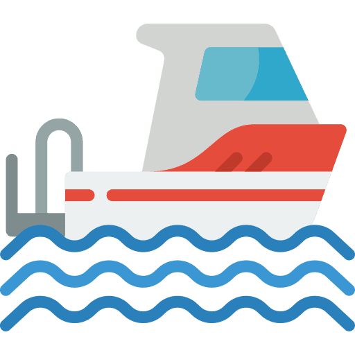 Boat diving sports and competition dive icon