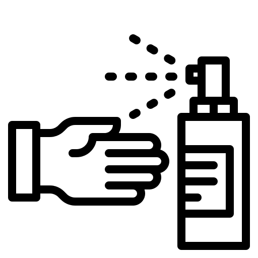 Spray sterilization medicine hand icon