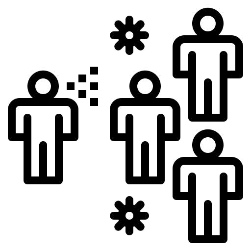 Virus transmission healthcare and medical virus transmission virus icon