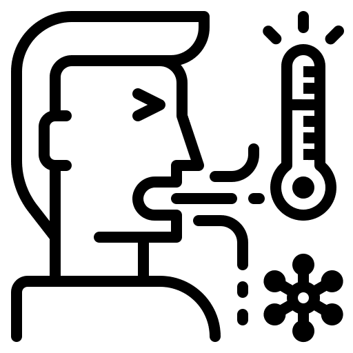 High temperature coronavirus cough virus icon