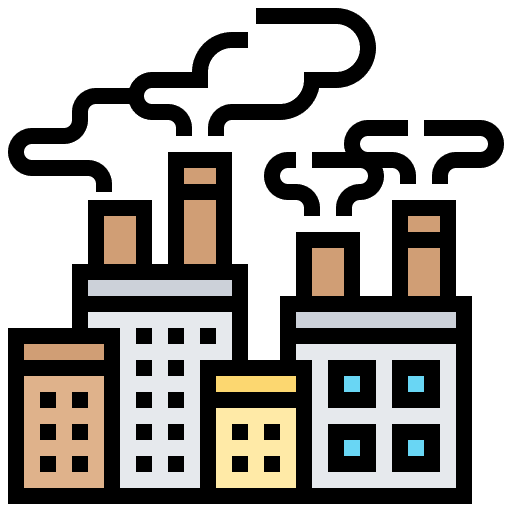 Air pollution ecology and environment building air pollution icon