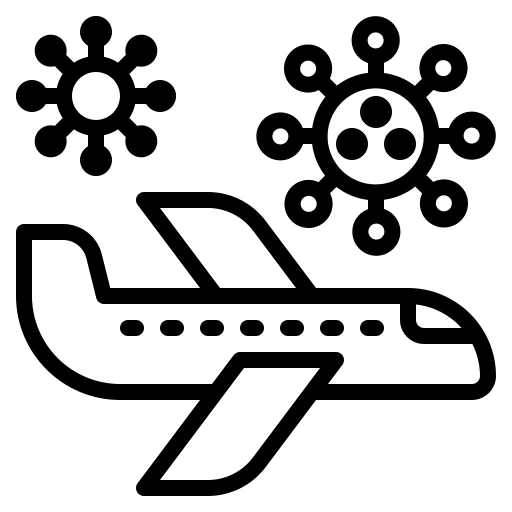 Airplane coronavirus airplane plane icon