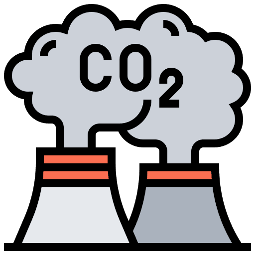 Carbon dioxide smoke contamination co2 icon
