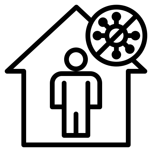 Stay at home coronavirus healthcare and medical quarantine icon