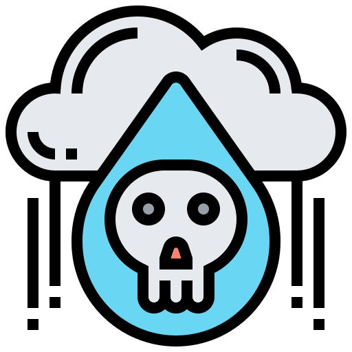 Acid rain pollution acid rain contamination icon