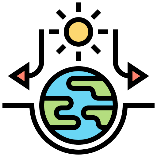 Greenhouse effect arrows earth globe greenhouse effect icon