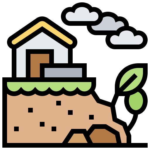 Landslide rocks landslide dangerous icon