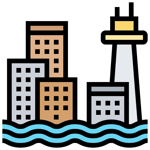 Sea level sea level rise flood icon