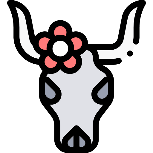 Cow skull art and design native american icon