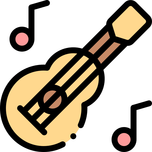 Guitar romance romantic music and multimedia icon