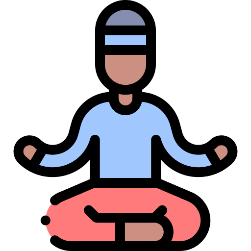 Meditation people yoga mat lotus position icon