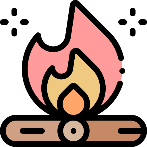 Bonfire wood firewood burning icon