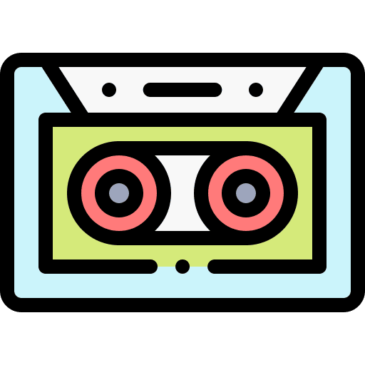 Cassette music and multimedia radio technology icon